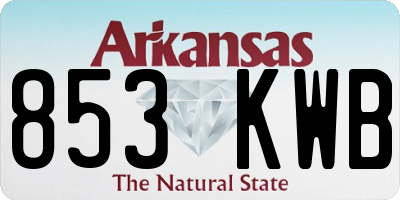 AR license plate 853KWB
