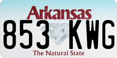 AR license plate 853KWG