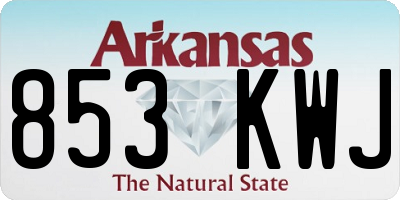 AR license plate 853KWJ