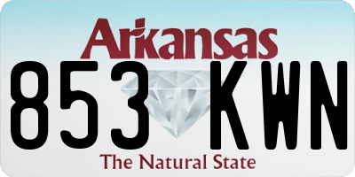 AR license plate 853KWN