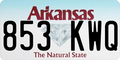 AR license plate 853KWQ