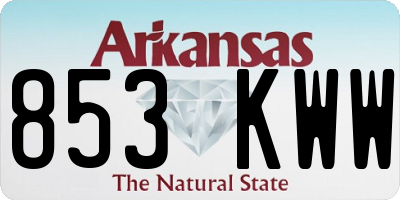 AR license plate 853KWW