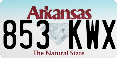 AR license plate 853KWX