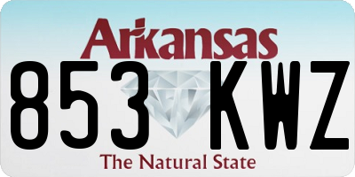AR license plate 853KWZ