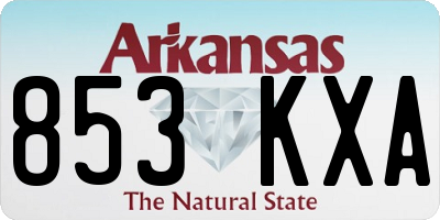 AR license plate 853KXA