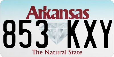 AR license plate 853KXY
