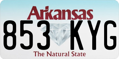 AR license plate 853KYG