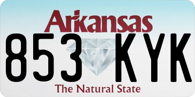 AR license plate 853KYK