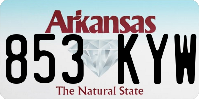 AR license plate 853KYW