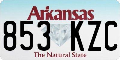 AR license plate 853KZC