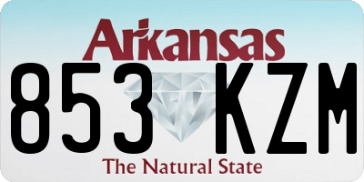 AR license plate 853KZM