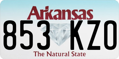 AR license plate 853KZO