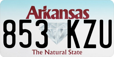 AR license plate 853KZU