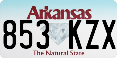AR license plate 853KZX