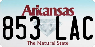 AR license plate 853LAC