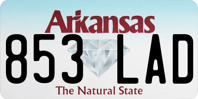 AR license plate 853LAD