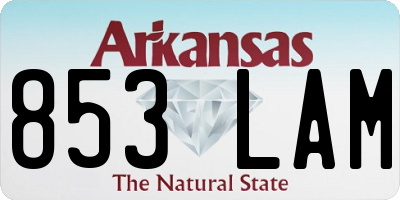 AR license plate 853LAM
