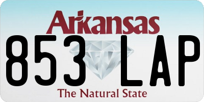 AR license plate 853LAP