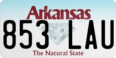 AR license plate 853LAU