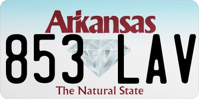 AR license plate 853LAV