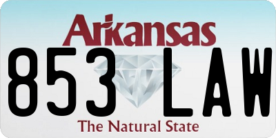 AR license plate 853LAW