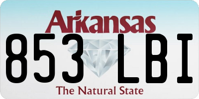 AR license plate 853LBI
