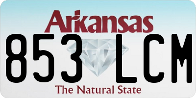 AR license plate 853LCM