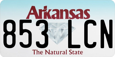 AR license plate 853LCN