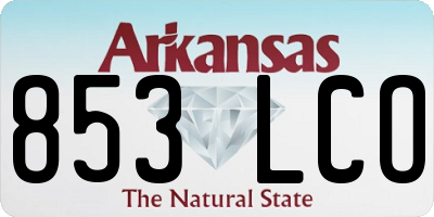 AR license plate 853LCO