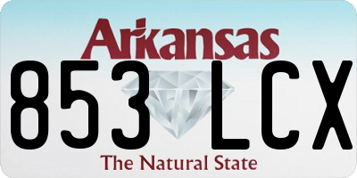 AR license plate 853LCX