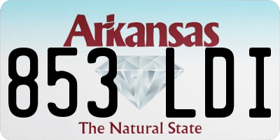 AR license plate 853LDI