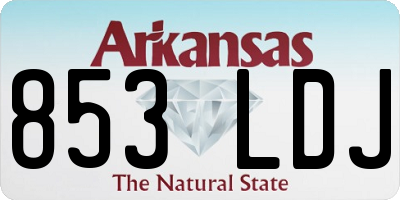 AR license plate 853LDJ