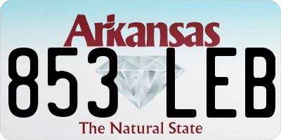 AR license plate 853LEB