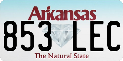 AR license plate 853LEC