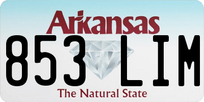 AR license plate 853LIM