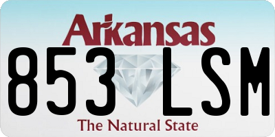 AR license plate 853LSM