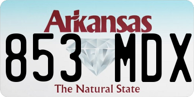 AR license plate 853MDX