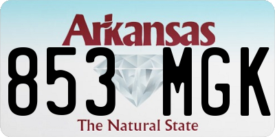 AR license plate 853MGK