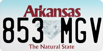 AR license plate 853MGV