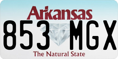AR license plate 853MGX