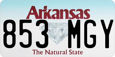 AR license plate 853MGY
