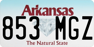 AR license plate 853MGZ