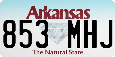 AR license plate 853MHJ