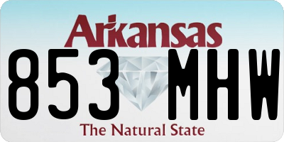 AR license plate 853MHW