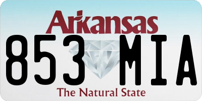 AR license plate 853MIA