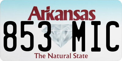 AR license plate 853MIC