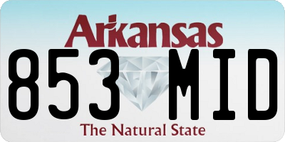 AR license plate 853MID