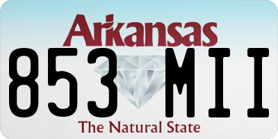 AR license plate 853MII