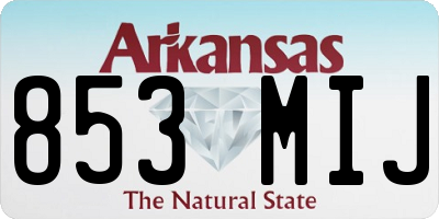 AR license plate 853MIJ