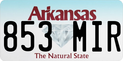 AR license plate 853MIR